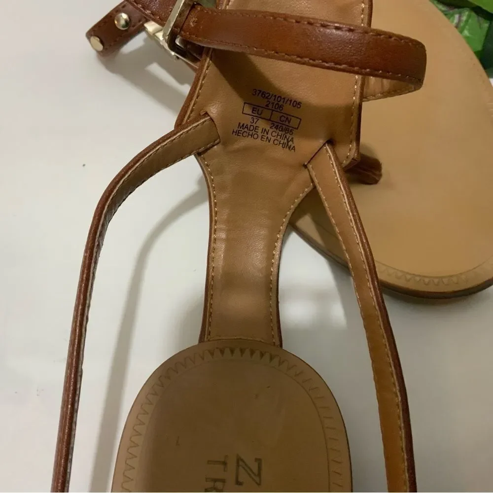 Zara Trafaluc Strappy Sandals Size 37 - Picture 4 of 8